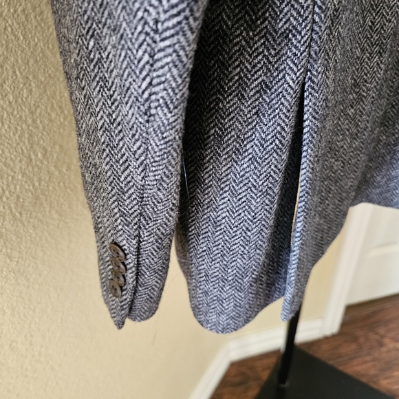 Bonobos 100% Wool Grey Herringbone Coat Regular Fit Size 40R - Picture 7 of 15